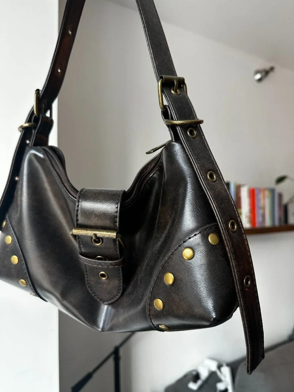 Vintage Buckle Shoulder Purse